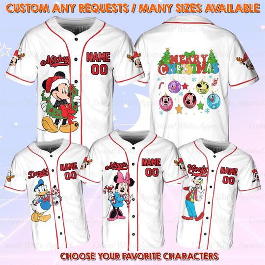 Discover Mickey And Friends Merry Christmas Jersey, Mickey And Friends Christmas Jersey, Disneyland Holiday Shirt, Very Merry Christmas Party Shirt