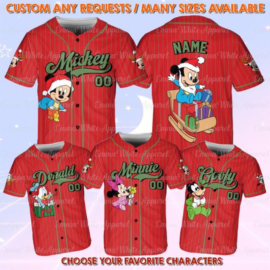 Discover Mickey And Friends Babies Christmas Jersey, Mickey And Friends Christmas Jersey, Disney World Holiday Shirt, Disney Family Vacation Shirt