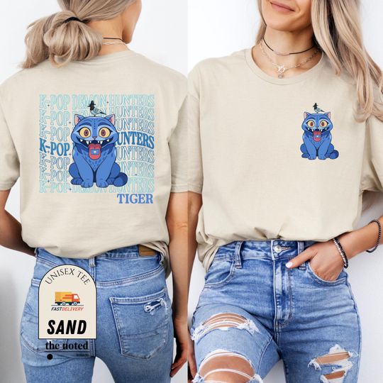 Discover Kpop Demon Hunters Tiger Shirt, Kpop Movie Fan Gift Derpy the Tiger And Bird Demon Hunter Tiger Shirt, Hunters Tiger Fan, Animal Shirt