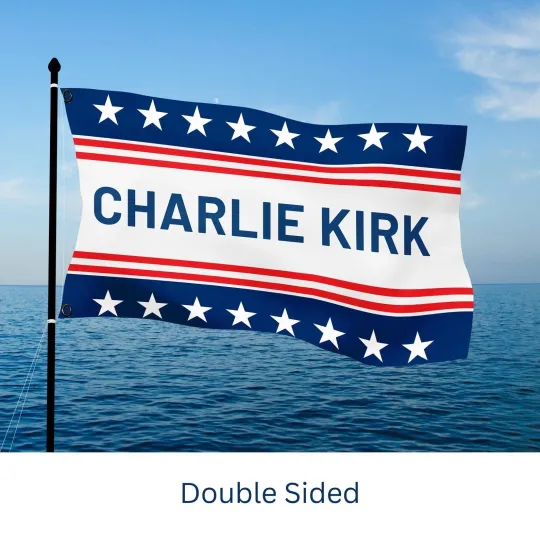 Charlie Kirk Double Sided Flag, Tribute Flag, In Memory of Charlie, House Flag