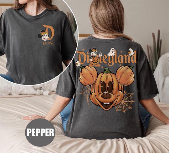 Discover Retro Disneyland Halloween 2 Side Shirt, Disneyworld 2 Side Halloween Shirt, Halloween Matching Shirt, Spooky Season Shirt, Disney Trip Tee