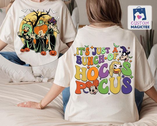 Discover Minnie Daisy Shirt, 2 Sided Retro Disney Halloween It'S Just A Bunch Of Hocus Pocus T-shirt, Sanderson Sisters Tee, Disneyland Trip 2025