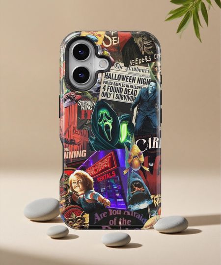Horror Movie Enjoyer Phone Case, Halloween Scary Scream Terrifier, iPhone 17 16 15 14 13 12 Pro Max XS, Samsung Galaxy S25 S24 S23 S22 Ultra