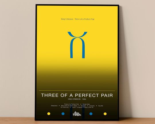 Discover king krimson Poster | Three of a Perfect Pair Poster | Album Poster Prints | Wall Decor Posters | Album Cover | Rock Music Poster