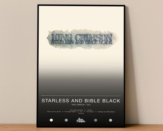 Discover king krimson Poster | Starless and Bible Black Poster | Album Poster Prints | Wall Decor Posters | Album Cover | Rock Music Poster