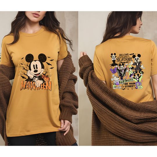 Discover Comfort Colors Disney Halloween Retro Mickey Two-Sided Shirt, Mickey'sNot So Scary Halloween Party Shirt, Trick Or Treat Shirt