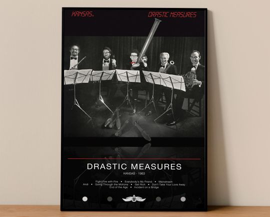 Discover Kansas Poster | Drastic Measures Poster | Album Poster Prints | Wall Decor Posters | Album Cover | Rock Music Poster
