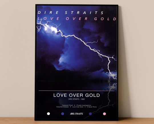Discover Dire Straits Poster | Love Over Gold Poster | Album Poster Prints | Wall Decor Posters | Album Cover | Rock Music Poster