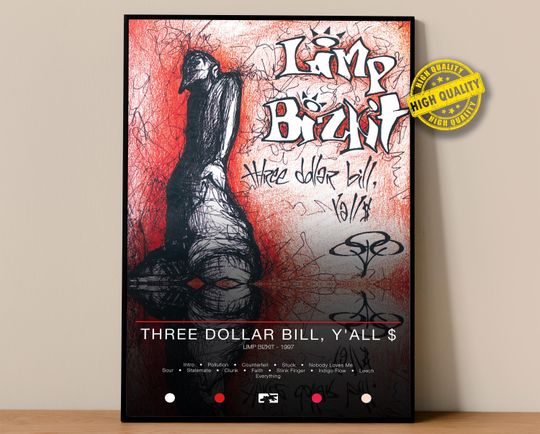 Limp Bizkit Poster | Three Dollar Bill, Y'all Poster | Album Poster Prints
