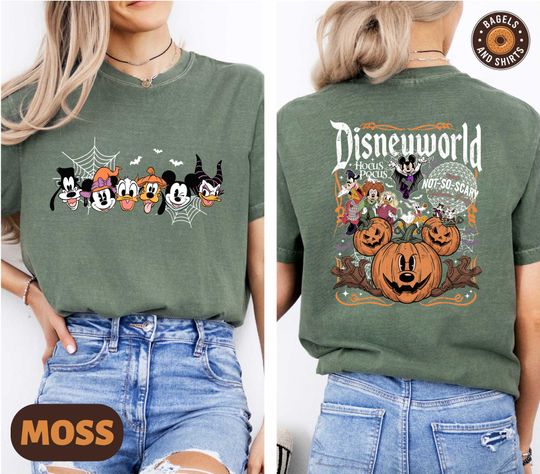 Discover Mickey and Friends Halloween Shirt, Disneyworld Spooky Season Sweater, Mickey's Not So Scary T-shirt, Two Sided Halloween Trip Family Shirt
