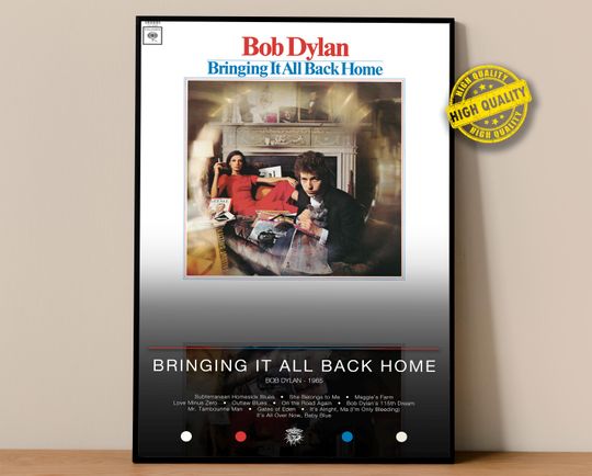 Discover Bob Dylan Poster | Bringing It All Back Home Print | Album Poster Prints | Wall Decor Posters | Album Cover | Rock Music Poster