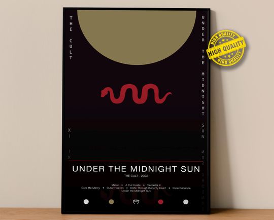 Discover The Cult Poster | Under the Midnight Sun Poster | Album Poster Prints | Wall Decor Posters | Album Cover | Rock Music Poster