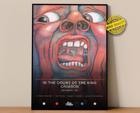 Discover king krimson Poster | In the Court of the Crimson King Poster | Album Poster Prints | Wall Decor Posters | Album Cover | Rock Music Poster