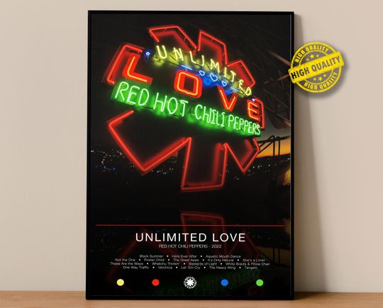 Discover Red Hot Chili Peppers Poster | Unlimited Love Poster | Album Poster Prints | Wall Decor Posters | Album Cover | Rock Music Poster
