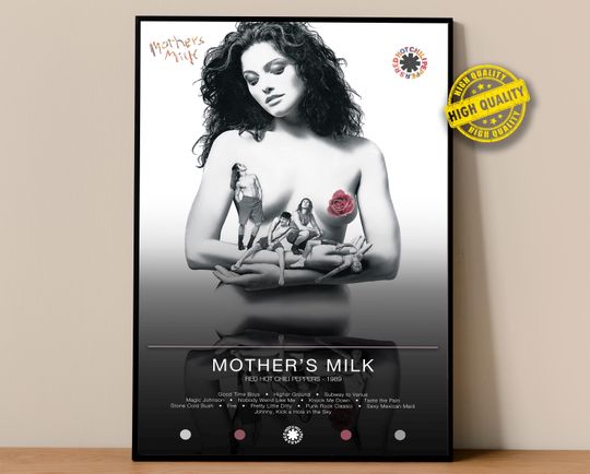 Discover Red Hot Chili Peppers Poster | Mother's Milk Poster | Album Poster Prints | Wall Decor Posters | Album Cover | Rock Music Poster