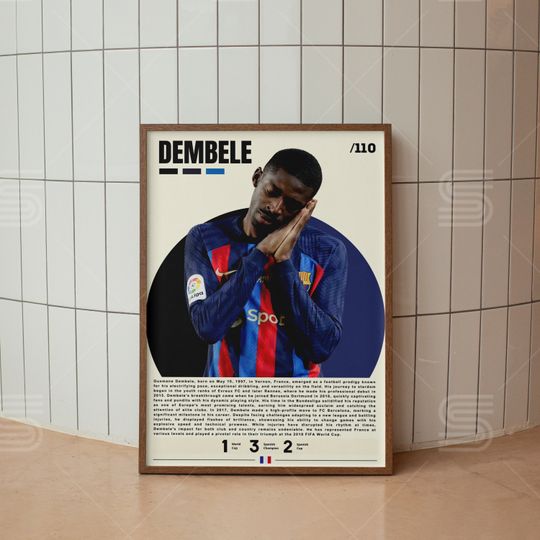 Discover Ousmane Dembele Poster, Soccer Player Poster, Sports Gifts, Sports Poster, Soccer Wall Art, Sports Bedroom Posters