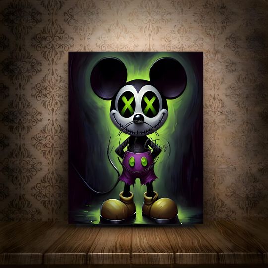 Digital Download Art Print, Mickey Gone Goth