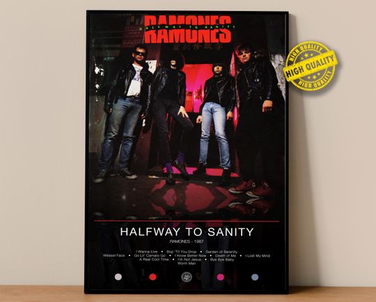 Ramones Poster | Halfway to Sanity Poster | Album Poster Prints | Wall Decor Posters