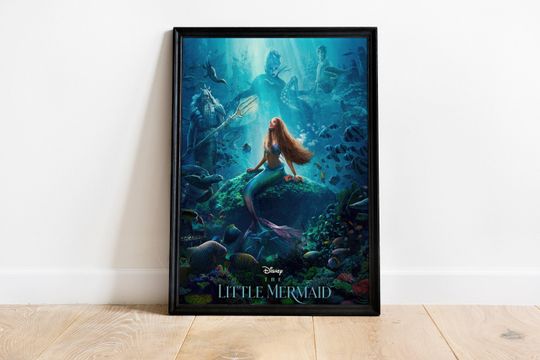 Discover The Little Mermaid Poster, Underwater Fantasy Print, Ariel Disney Art, Ocean Girl Room Decor, Magical Princess Wall Art