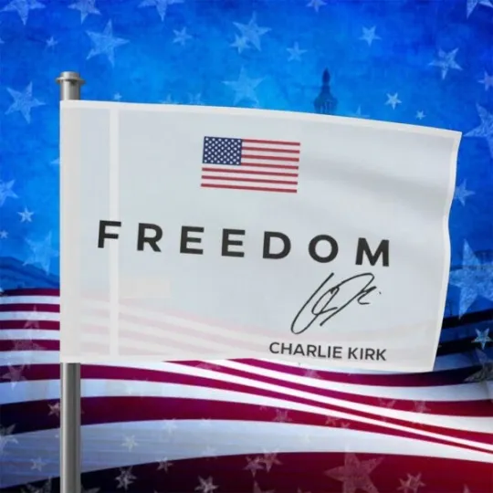 Charlie Kirk Freedom House Wall Garden Flag