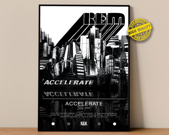 Discover R.E.M. Poster | Accelerate Poster | Album Poster Prints | Wall Decor Posters | Album Cover | Rock Music Poster