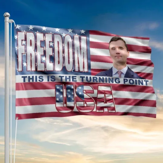 Charlie Kirk Freedom Tribute House Garden Flag Banner