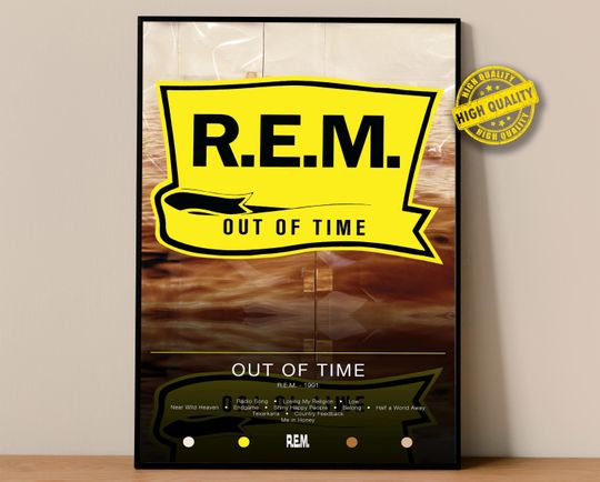 Discover R.E.M. Poster | Out Of Time Poster | Album Poster Prints | Wall Decor Posters | Album Cover | Rock Music Poster