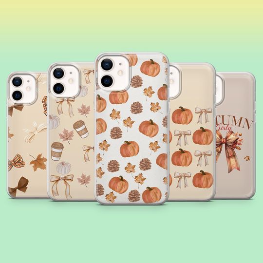 Discover Autumn Phone Case Beige Halloween Cover for iPhone 17, 17Pro, 16, 15, 14, 13, Samsung S25, S24Fe, S23, S22, A16, A56, Pixel 10Pro, 9A, 8A, 7