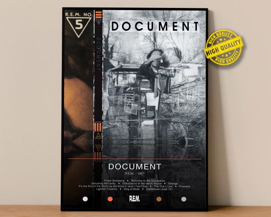 Discover R.E.M. Poster | Document Poster | Album Poster Prints | Wall Decor Posters | Album Cover | Rock Music Poster
