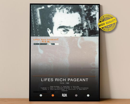 Discover R.E.M. Poster | Lifes Rich Pageant Poster | Album Poster Prints | Wall Decor Posters | Album Cover | Rock Music Poster