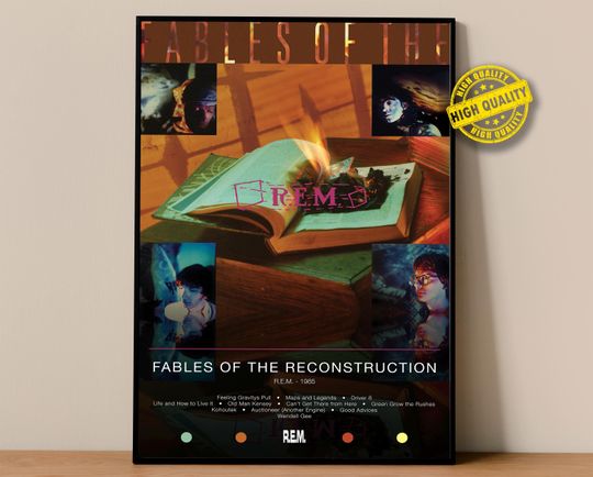 Discover R.E.M. Poster | Fables of the Reconstruction Poster | Album Poster Prints | Wall Decor Posters | Album Cover | Rock Music Poster