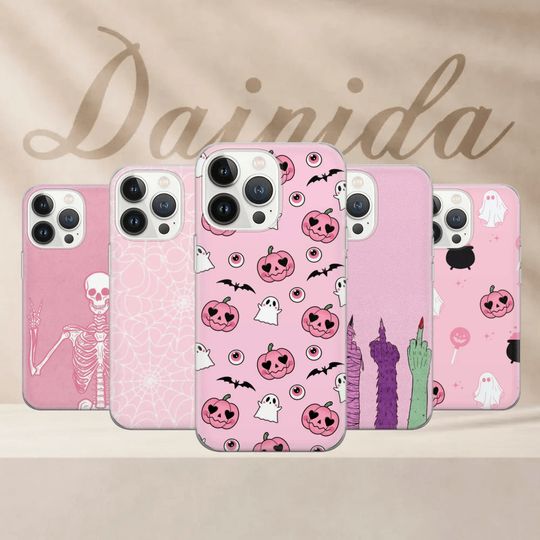 Discover Pink halloween Phone Case Cute candy Cover for Pixel 9 Pro , iPhone 14 13 12 Pro 11 XR for Samsung S23 FE S24 5G S24 Ultra A15 A25 Note 20