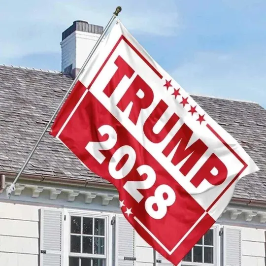 Discover Trump 2028 Flag - MAGA Make America Great Again - Patriot House Flag