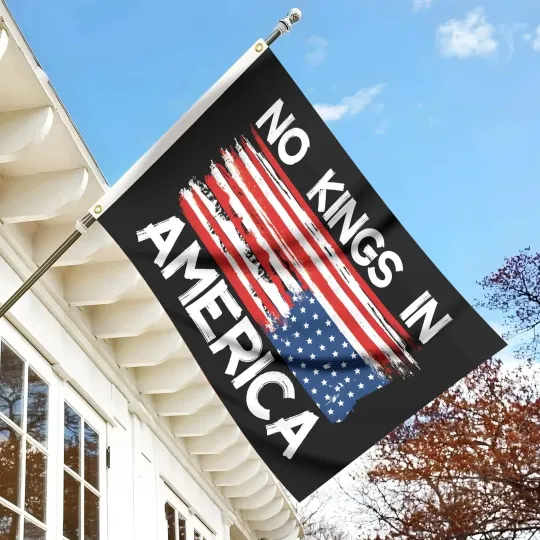 Discover No Kings in America Flag - Large Outdoor Yard & Garden Banner, Patriotic Decor