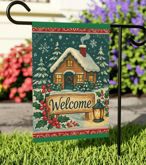 Discover Christmas Garden Flag: Double-Sided Holiday Yard Decoration (12x18)