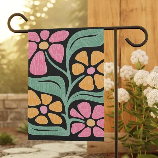 Discover Boho Anti-Trump Garden Flag, FDT Flag Sign, Democrat Gift Decor