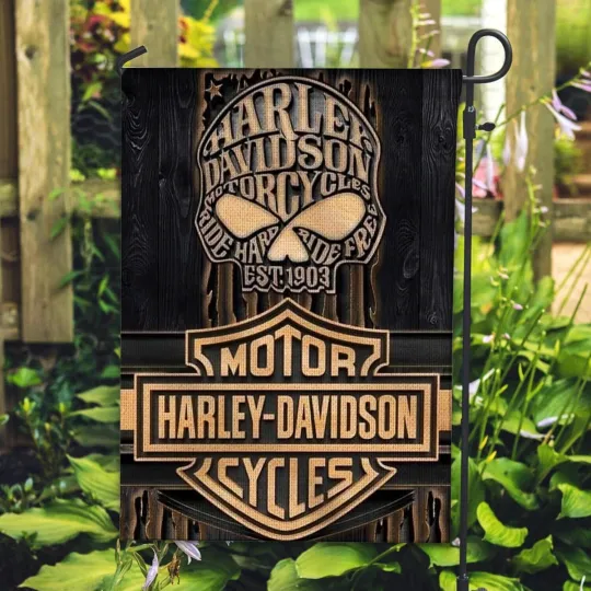 H Davidson Est. 1903 Garden Flag – Vintage Motorcycle House or Garden Outdoor Banner