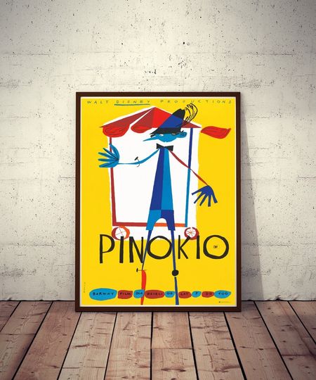 Discover Polish Movie Poster Pinocchio Walt Disney Productions great Mann artwork! Limited edition 1962/2019