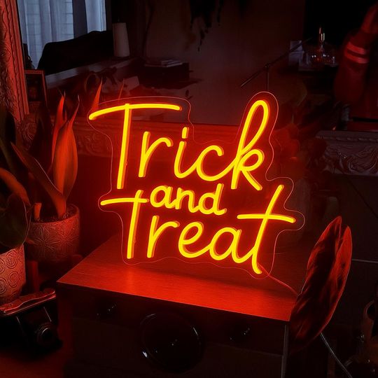 Discover Halloween Neon Sign | Spooky Boo Neon Sign | Trick or Treat Party Neon Sign | Custom LED Neon Light Sign | Halloween Gifts | Neon Sign Gift!