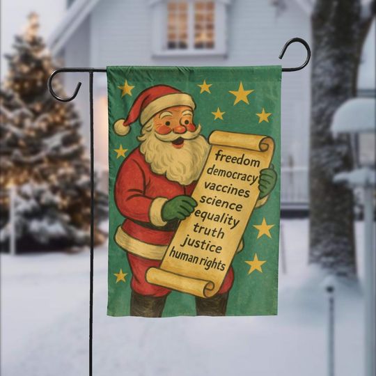 Discover Santa Christmas Garden Flag with Inspirational Quotes, Holiday Yard Decor