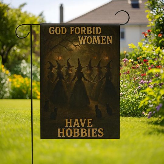 Discover Funny Witch Garden Flag - Gothic Halloween Outdoor Decor