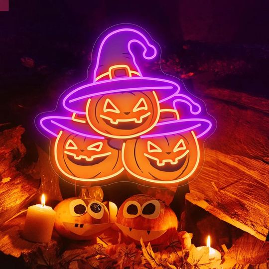 Discover Pumpkin Neon Sign Halloween Decor, Halloween Neon Wall Art Sign, Home Bedroom Decor Halloween Party Sign, Pumpkin Decor Personalized Gifts