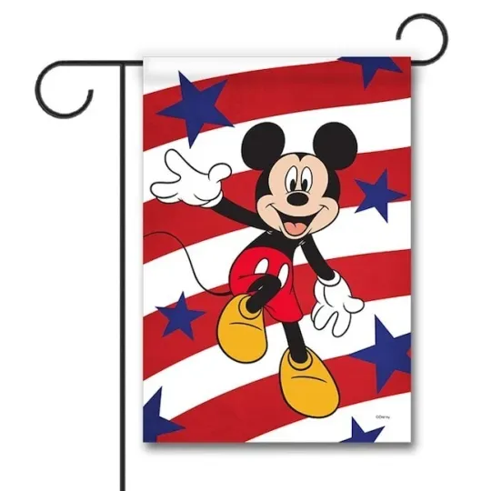Discover Disney Mickey Mouse Patriotic Garden Flag