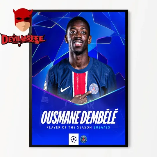 Discover Ousmane Dembele Wins Title Champions League Player Of The Season 2025 Poster