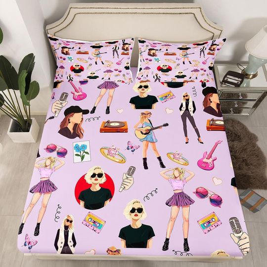 Discover jejeloiu Music Bedding Set Queen Girls Singer Bed Cover Gifts