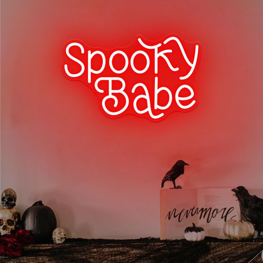 Discover Spooky Babe Halloween Neon Sign Decor,Spooky Led Light Spooky Decor Sign,Halloween Party Light Decor,Halloween LED Light Halloween Gift