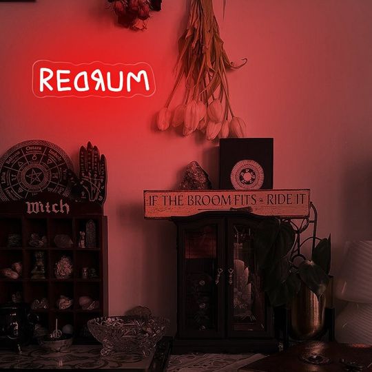 Discover REDRUM LED Neon Sign: Horror Movie Decor