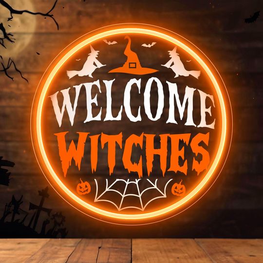 Discover Halloween Neon Sign, Witches Neon Sign, Halloween Party Sign, Neon sign bedroom, Halloween Decor, Custom Neon Sign,Home Decor,Halloween Gift