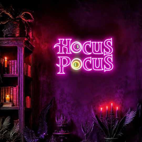 Discover Hocus Pocus Neon Sign, Halloween LED Light, Witchy Room Decor, Spooky Wall Art, Witchy Room Wall Art, Halloween Decor Wall, Custom Neon Sign