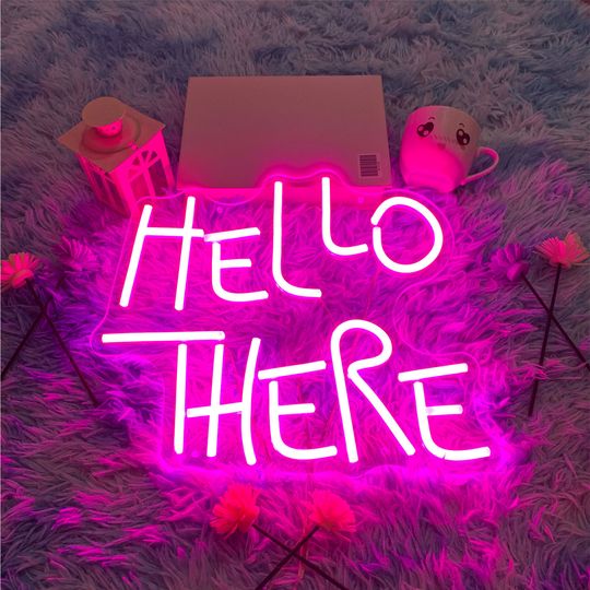 Discover Hello There, Hell Here Neon Sign, Halloween Decor Lights, Horror Decor with Flickering O & T | Room Decoration, Neon Sign Bar, Neon Light